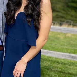 Hayley Paige Occasions Navy Chiffon Gown